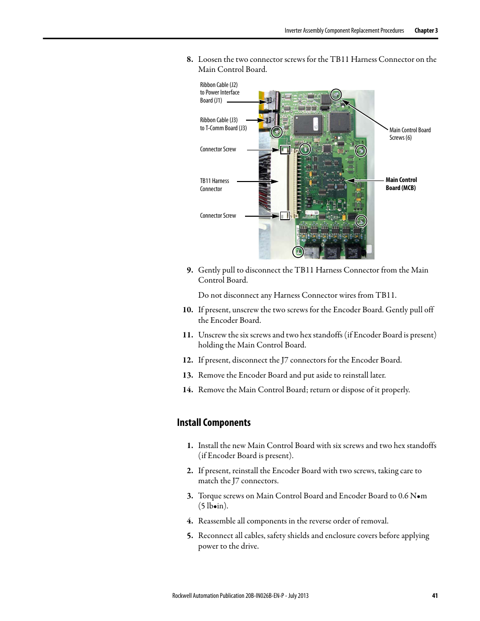 Install components | Rockwell Automation 20B PowerFlex 700 Drives - Frame 10 Components Replacement User Manual | Page 41 / 88
