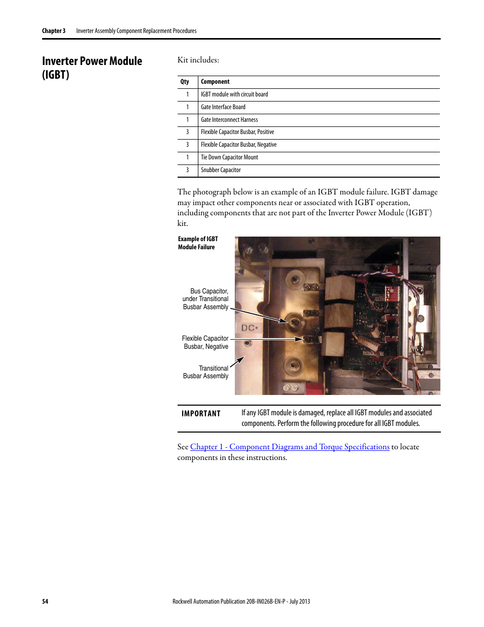 Inverter power module (igbt) | Rockwell Automation 20B PowerFlex 700 Drives - Frame 10 Components Replacement User Manual | Page 54 / 88