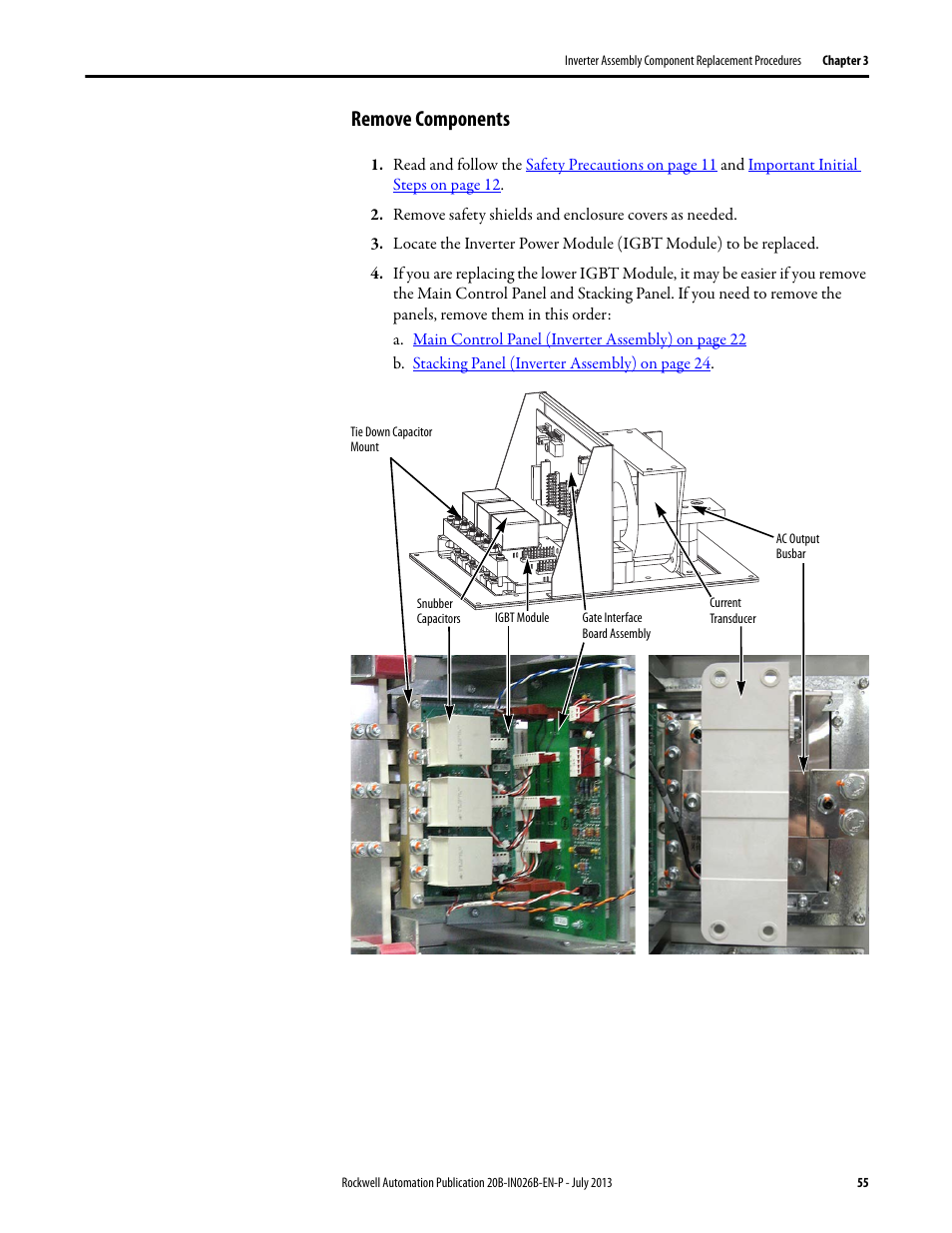 Remove components | Rockwell Automation 20B PowerFlex 700 Drives - Frame 10 Components Replacement User Manual | Page 55 / 88