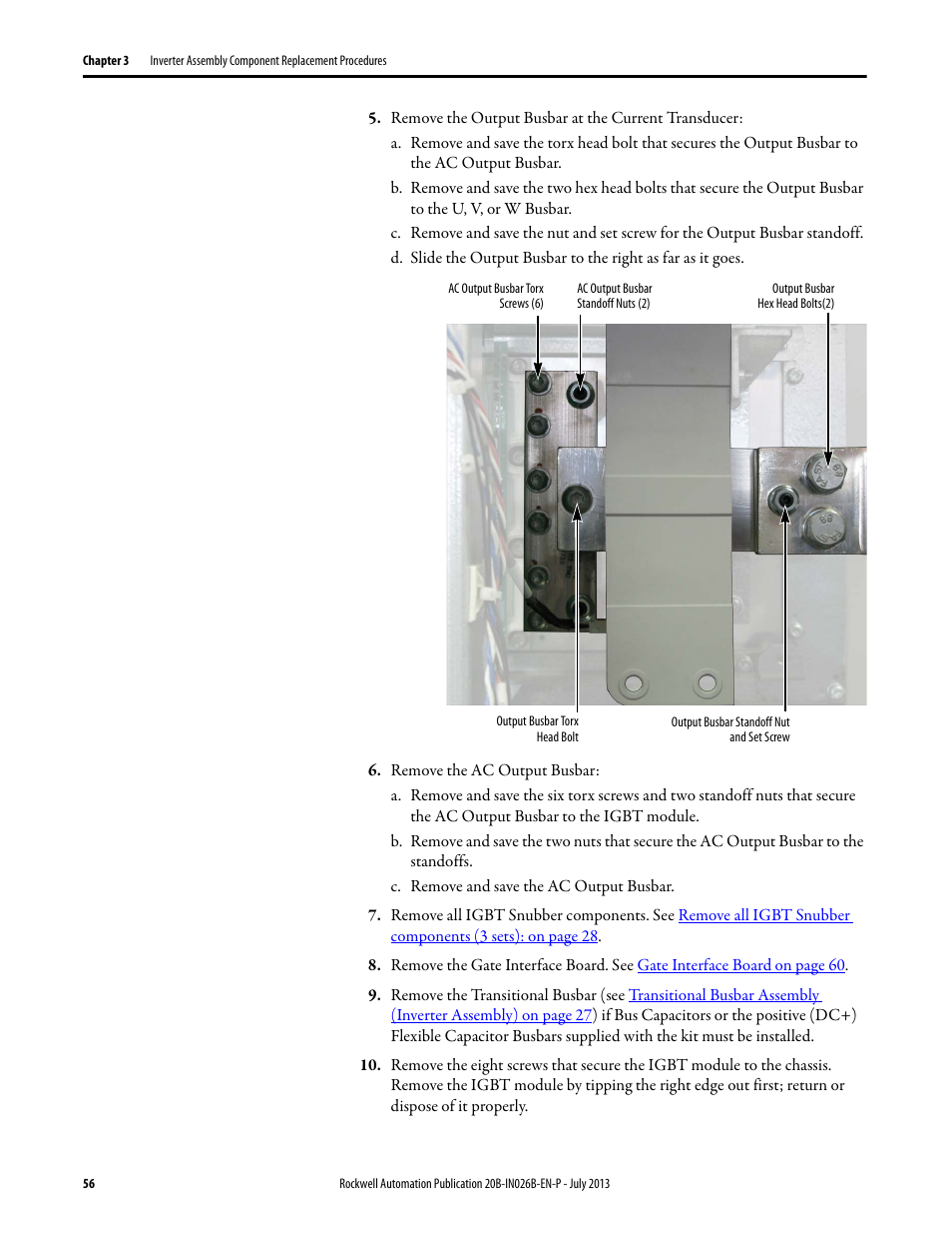 Rockwell Automation 20B PowerFlex 700 Drives - Frame 10 Components Replacement User Manual | Page 56 / 88