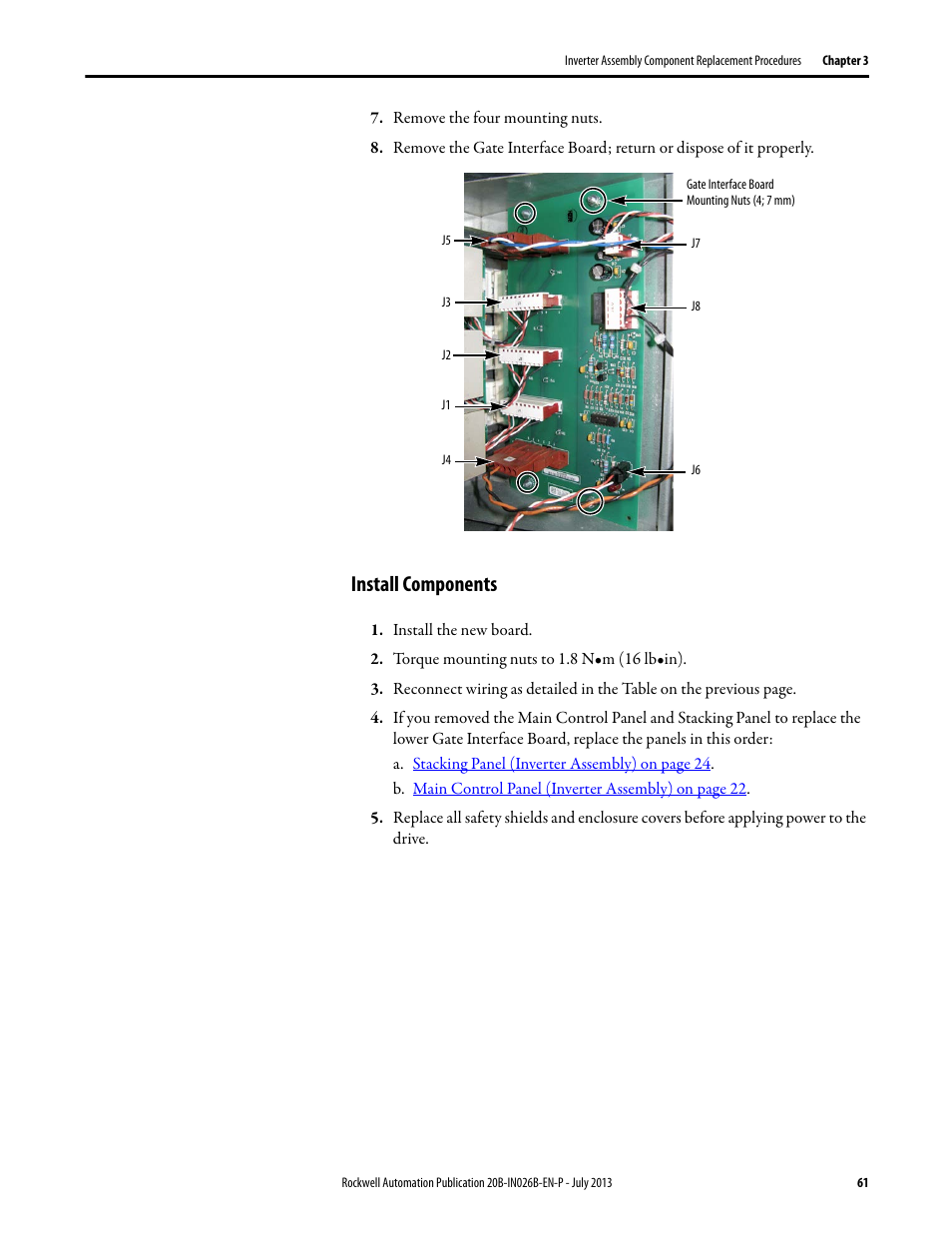 Install components | Rockwell Automation 20B PowerFlex 700 Drives - Frame 10 Components Replacement User Manual | Page 61 / 88