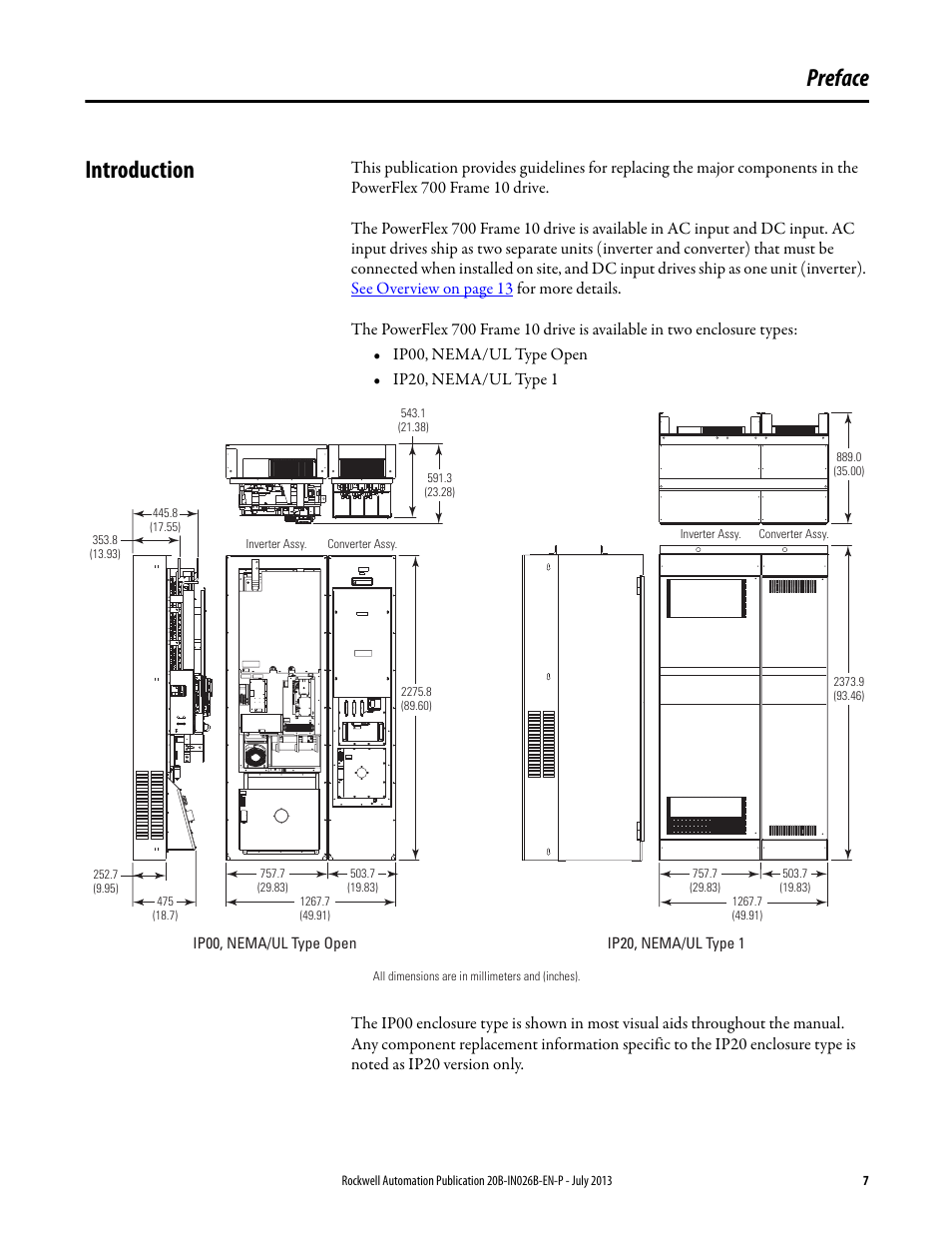 Preface, Introduction, Preface introduction | Rockwell Automation 20B PowerFlex 700 Drives - Frame 10 Components Replacement User Manual | Page 7 / 88