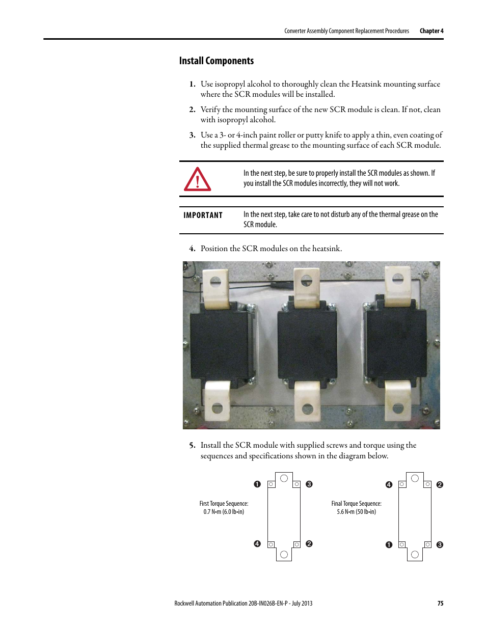 Install components | Rockwell Automation 20B PowerFlex 700 Drives - Frame 10 Components Replacement User Manual | Page 75 / 88