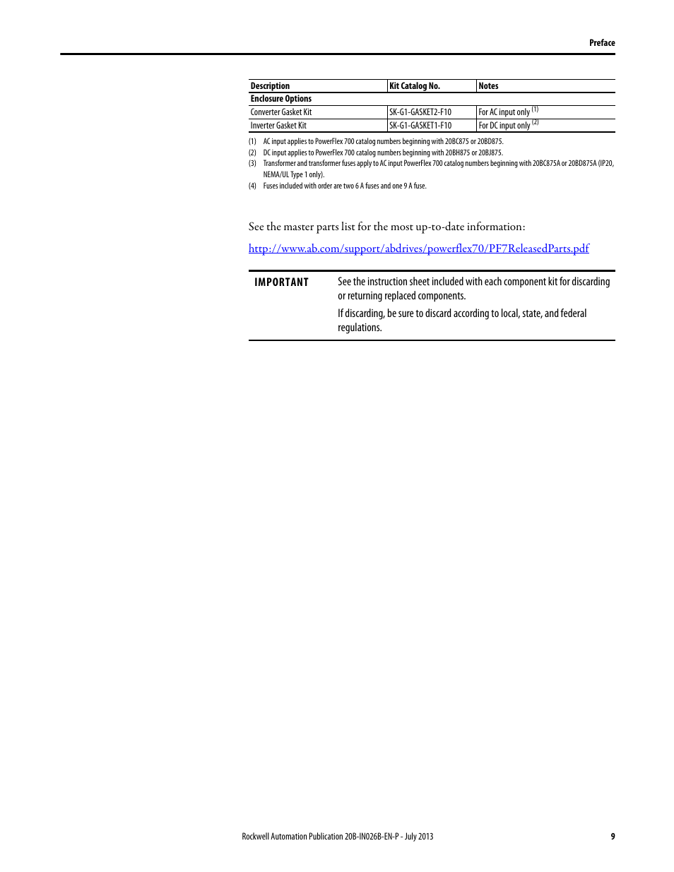 Rockwell Automation 20B PowerFlex 700 Drives - Frame 10 Components Replacement User Manual | Page 9 / 88