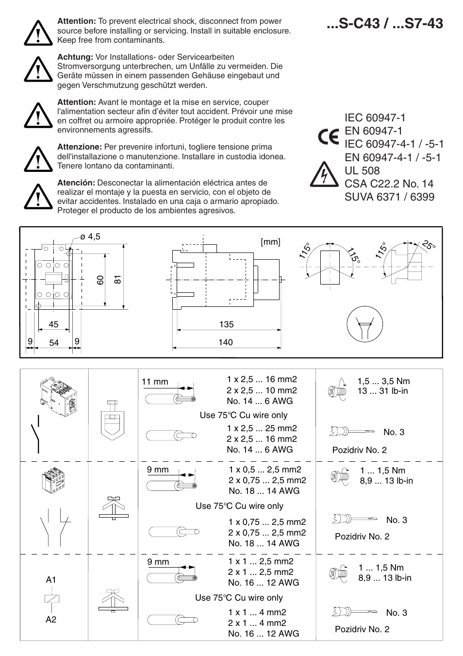 Rockwell Automation 100S Safety Contactors with AC Coil User Manual | 2 pages