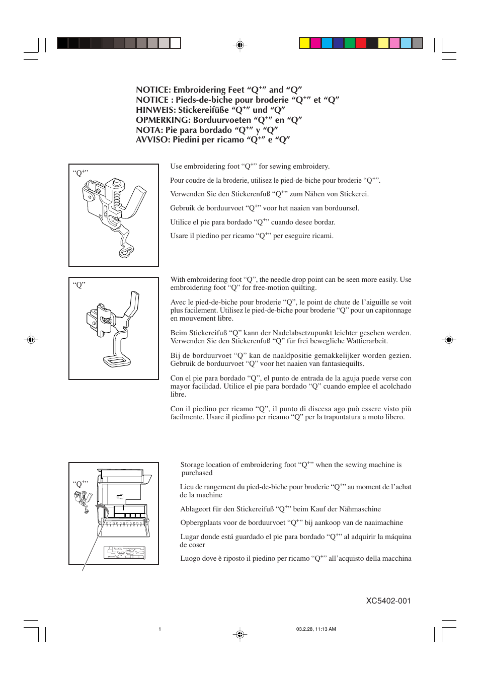 Brother Embroidering Machine User Manual | 1 page