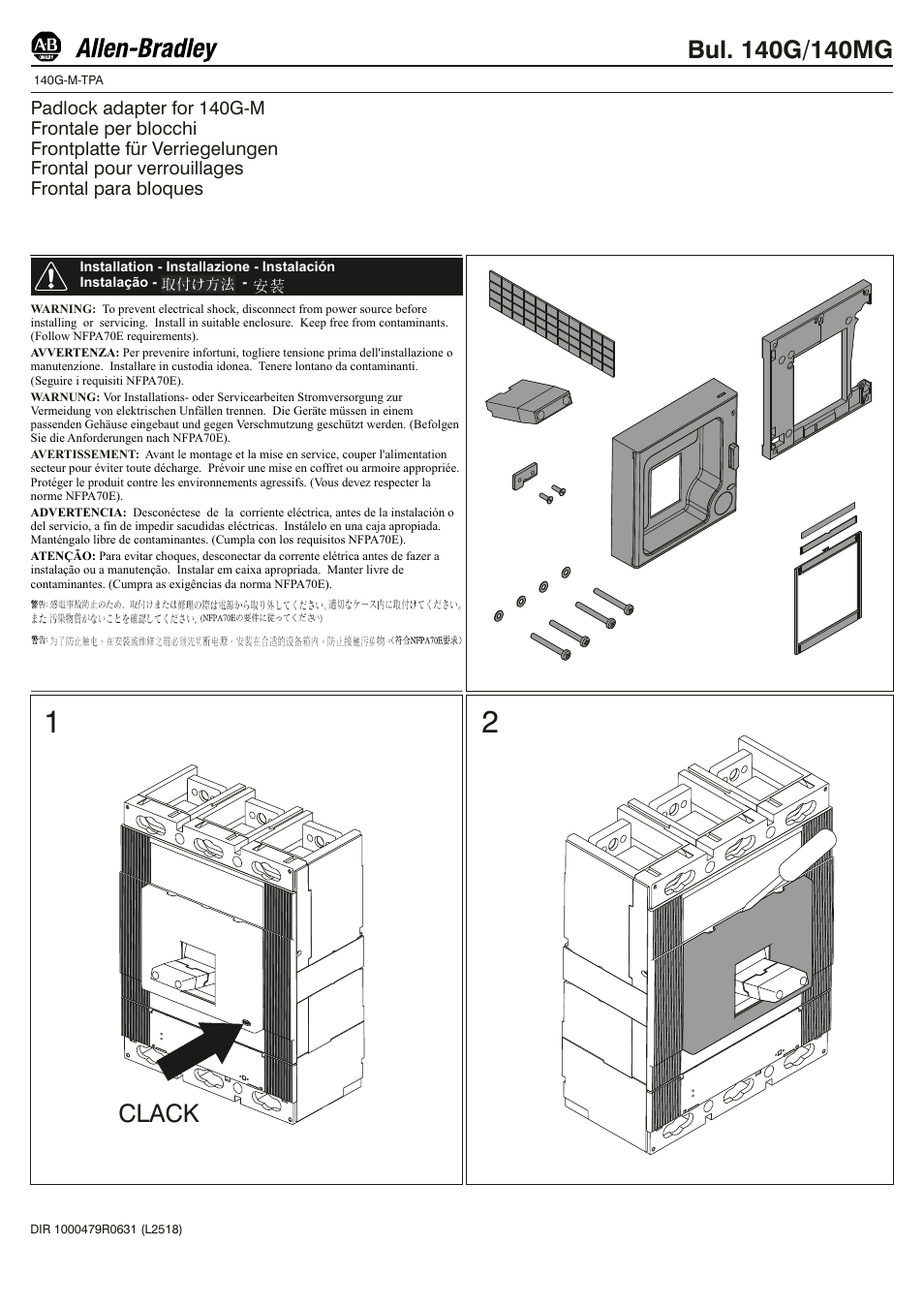 Rockwell Automation 140G-M-TPA M-Frame Padlock User Manual | 5 pages