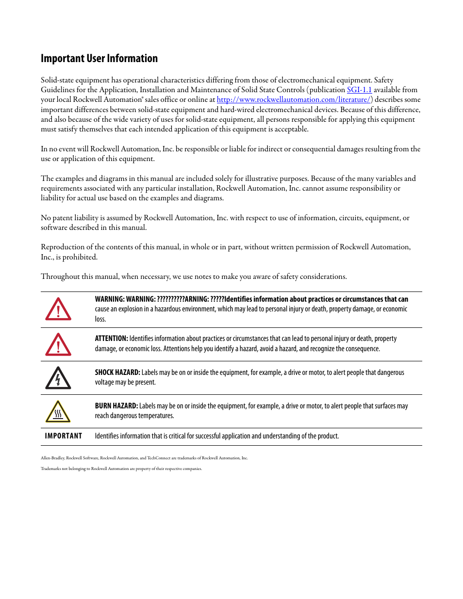 Important user information | Rockwell Automation 56RF RFID System User Manual User Manual | Page 2 / 156