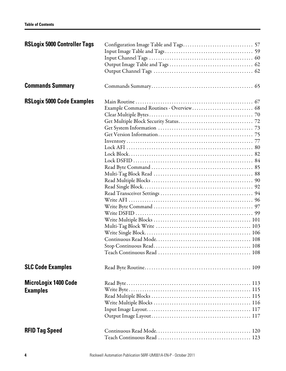 Rockwell Automation 56RF RFID System User Manual User Manual | Page 4 / 156