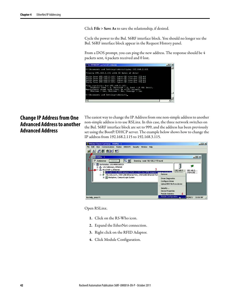 Rockwell Automation 56RF RFID System User Manual User Manual | Page 42 / 156