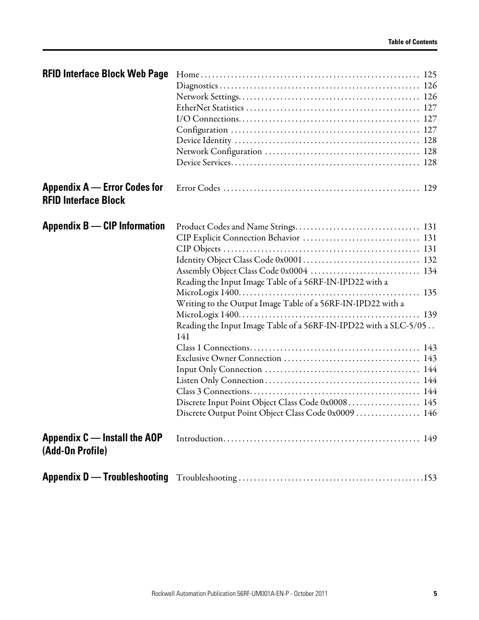 Rockwell Automation 56RF RFID System User Manual User Manual | Page 5 / 156
