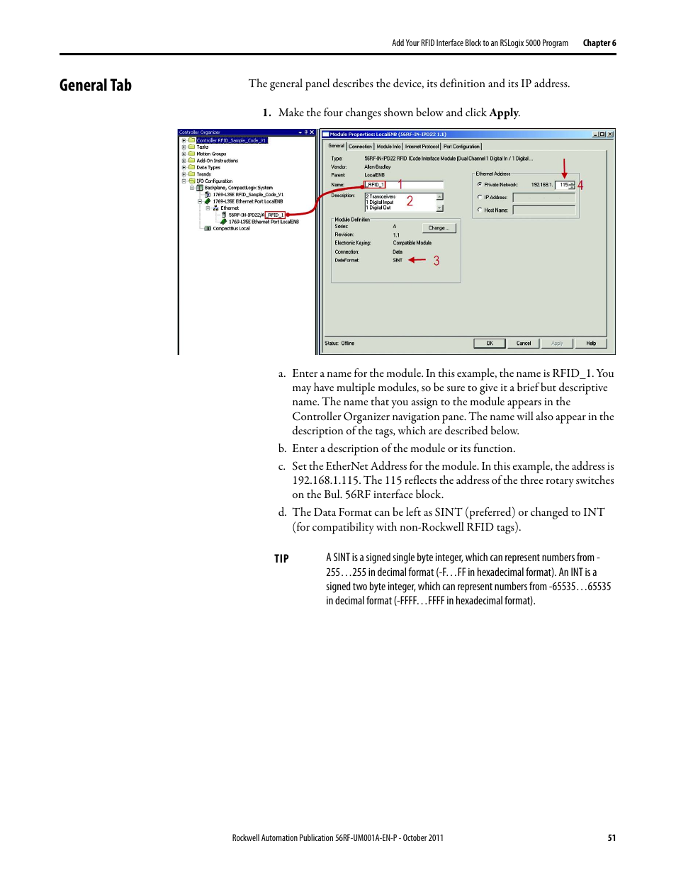 General tab | Rockwell Automation 56RF RFID System User Manual User Manual | Page 51 / 156