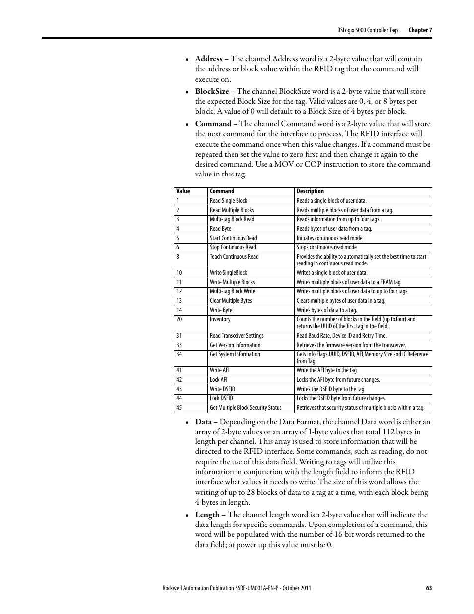 Rockwell Automation 56RF RFID System User Manual User Manual | Page 63 / 156