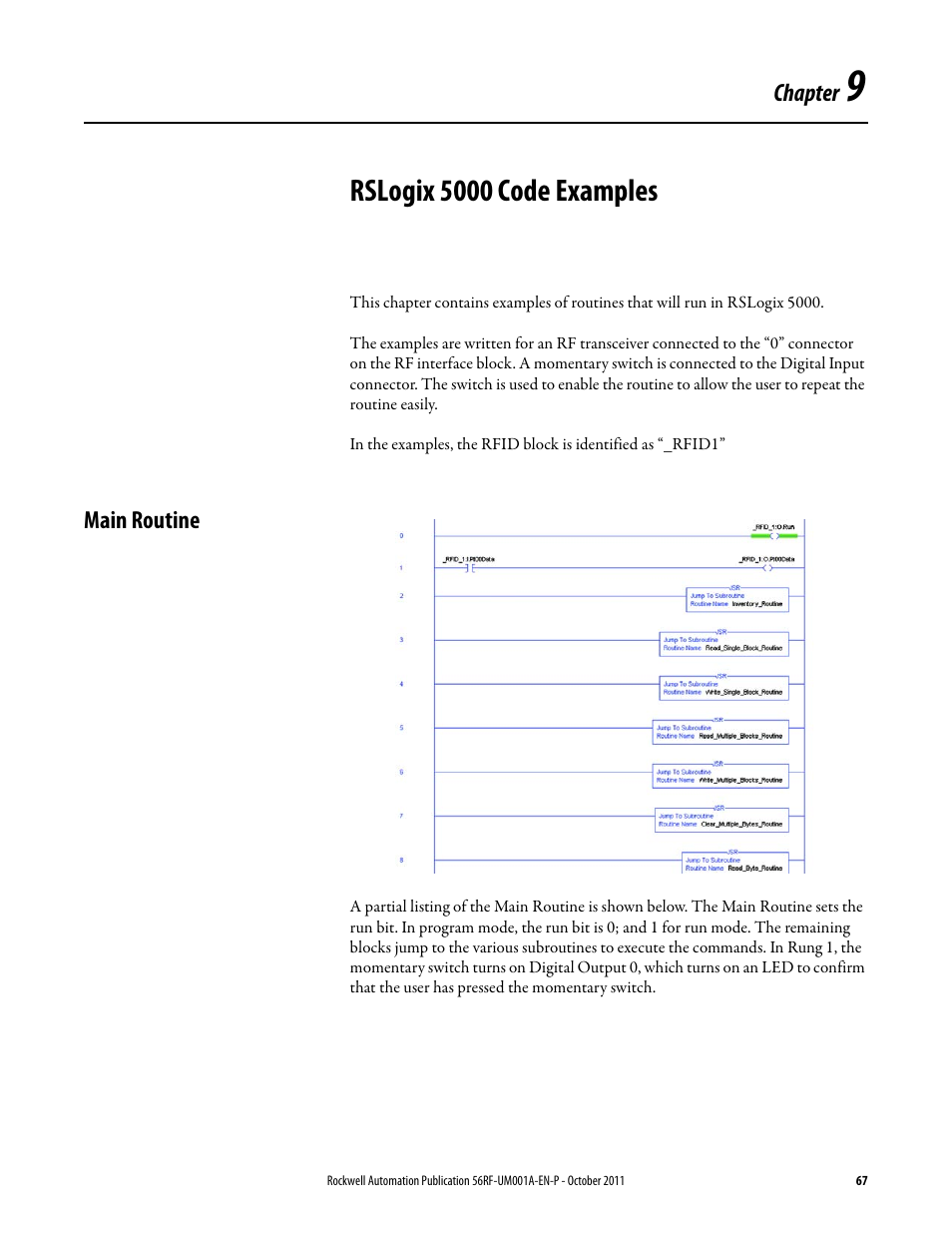 Rslogix 5000 code examples | Rockwell Automation 56RF RFID System User Manual User Manual | Page 67 / 156