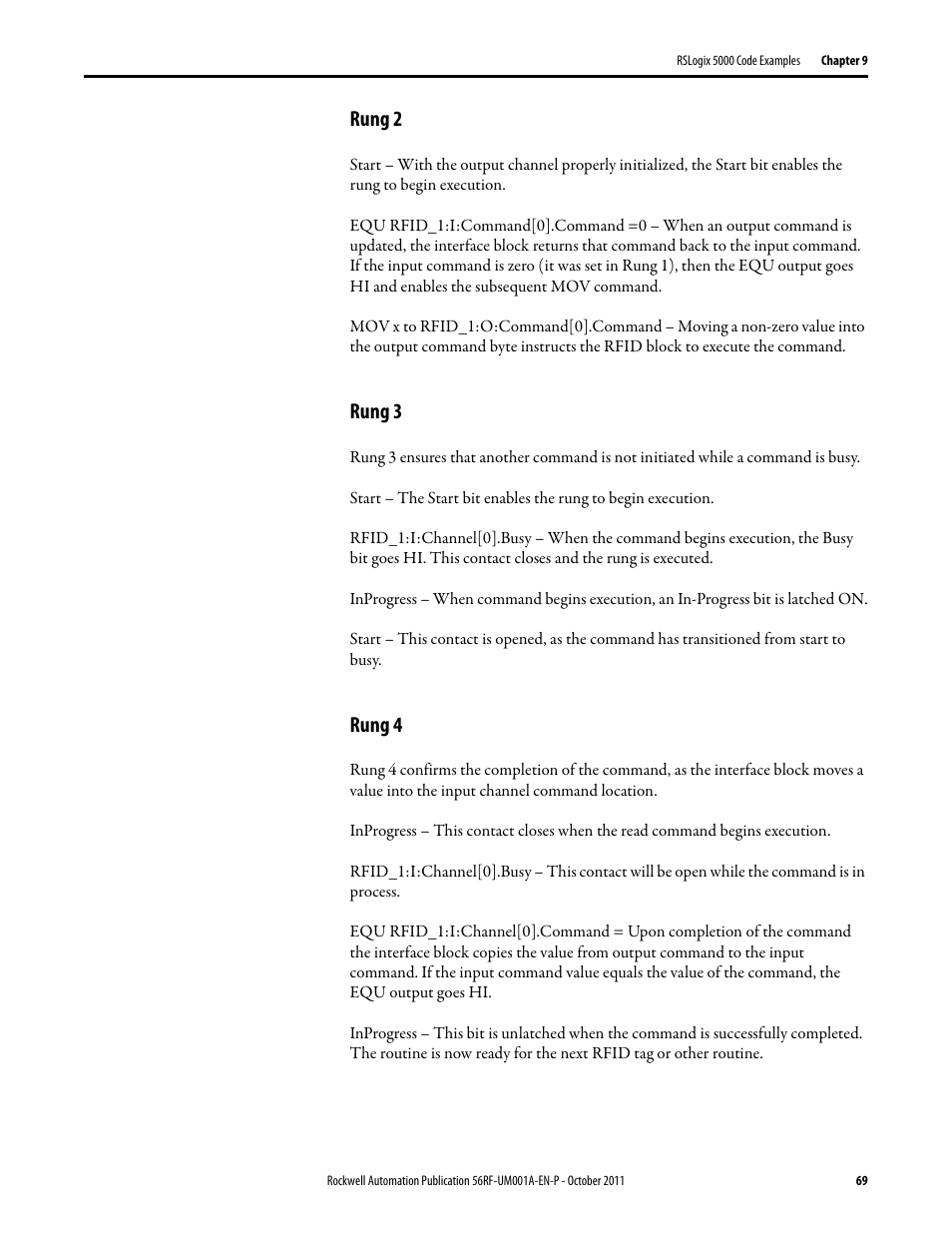 Rung 2, Rung 3, Rung 4 | Rockwell Automation 56RF RFID System User Manual User Manual | Page 69 / 156