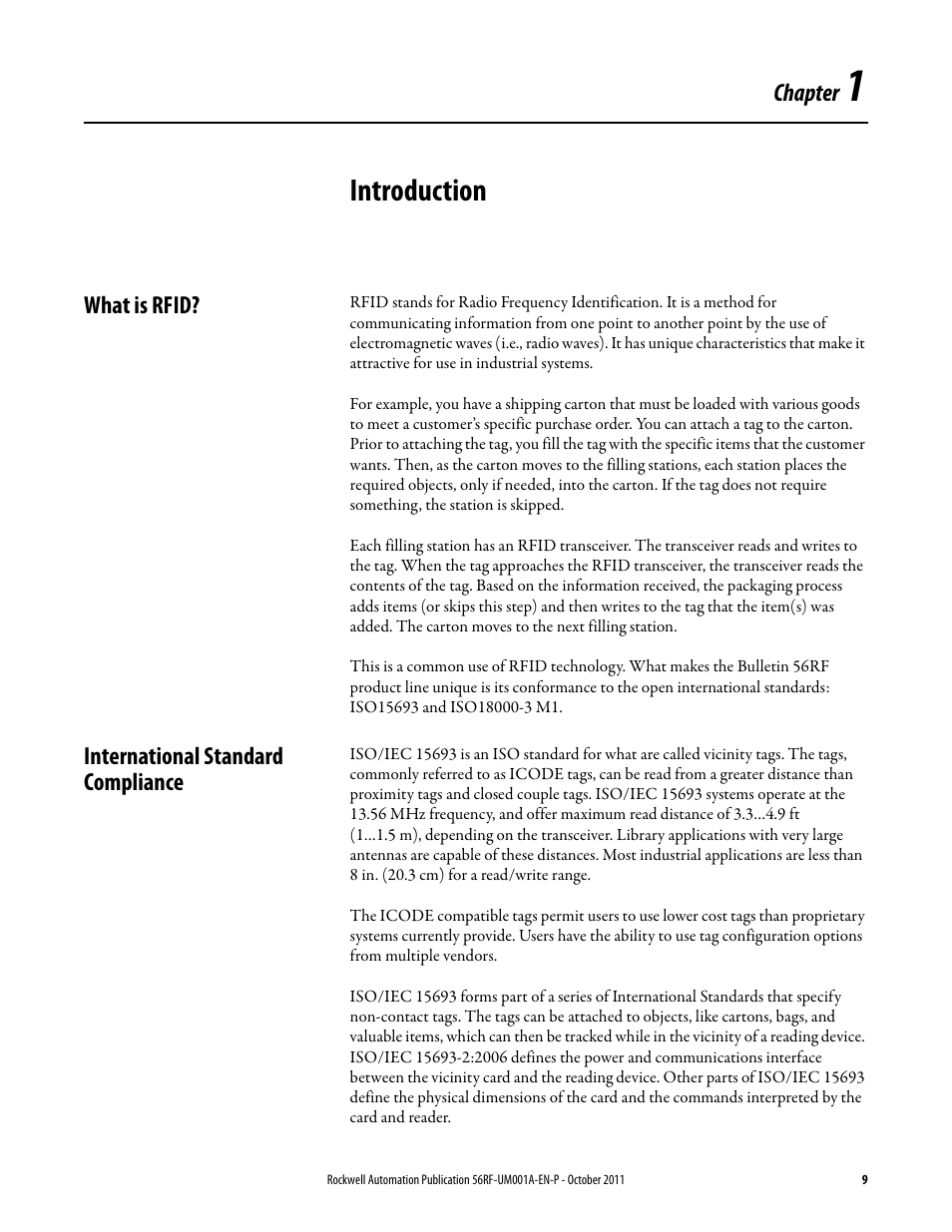 Introduction | Rockwell Automation 56RF RFID System User Manual User Manual | Page 9 / 156