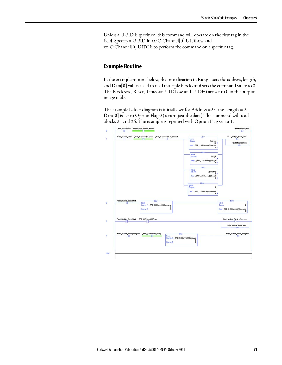 Example routine | Rockwell Automation 56RF RFID System User Manual User Manual | Page 91 / 156