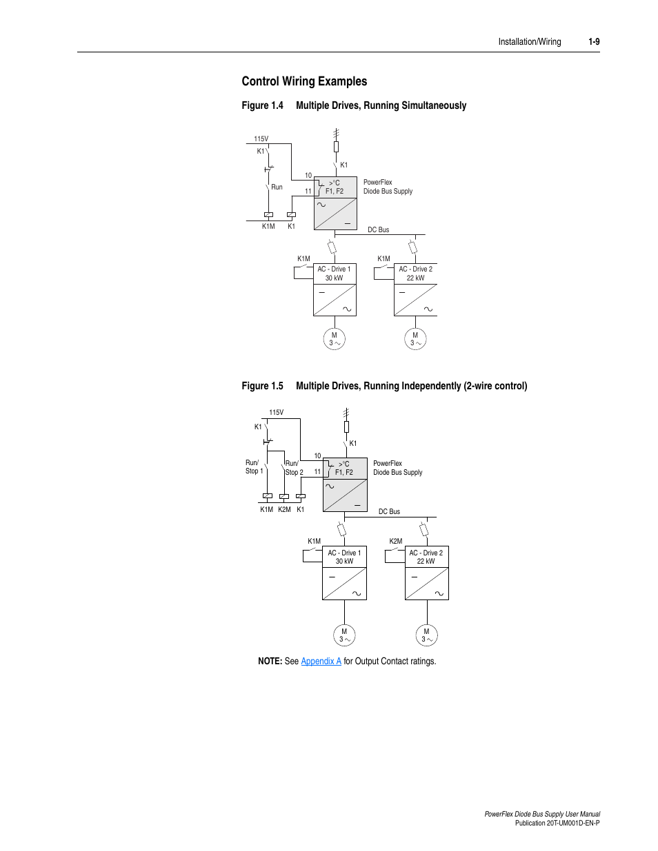 Control wiring examples, Control wiring examples -9 | Rockwell Automation 20T PowerFlex Diode Bus Supply User Manual | Page 21 / 42