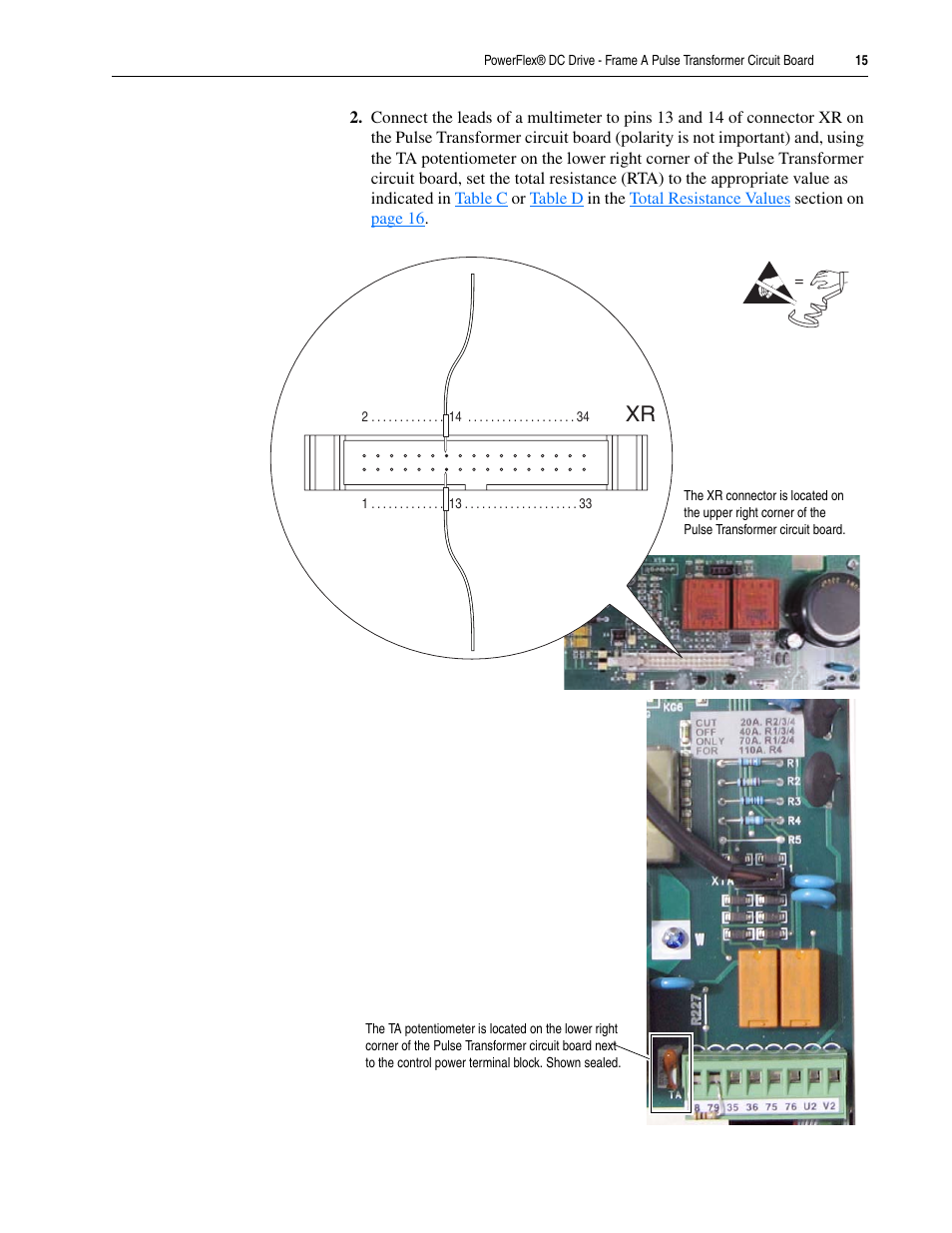 Rockwell Automation 20P PowerFlex DC Drive - Frame A Pulse Transformer Circuit Board User Manual | Page 15 / 20