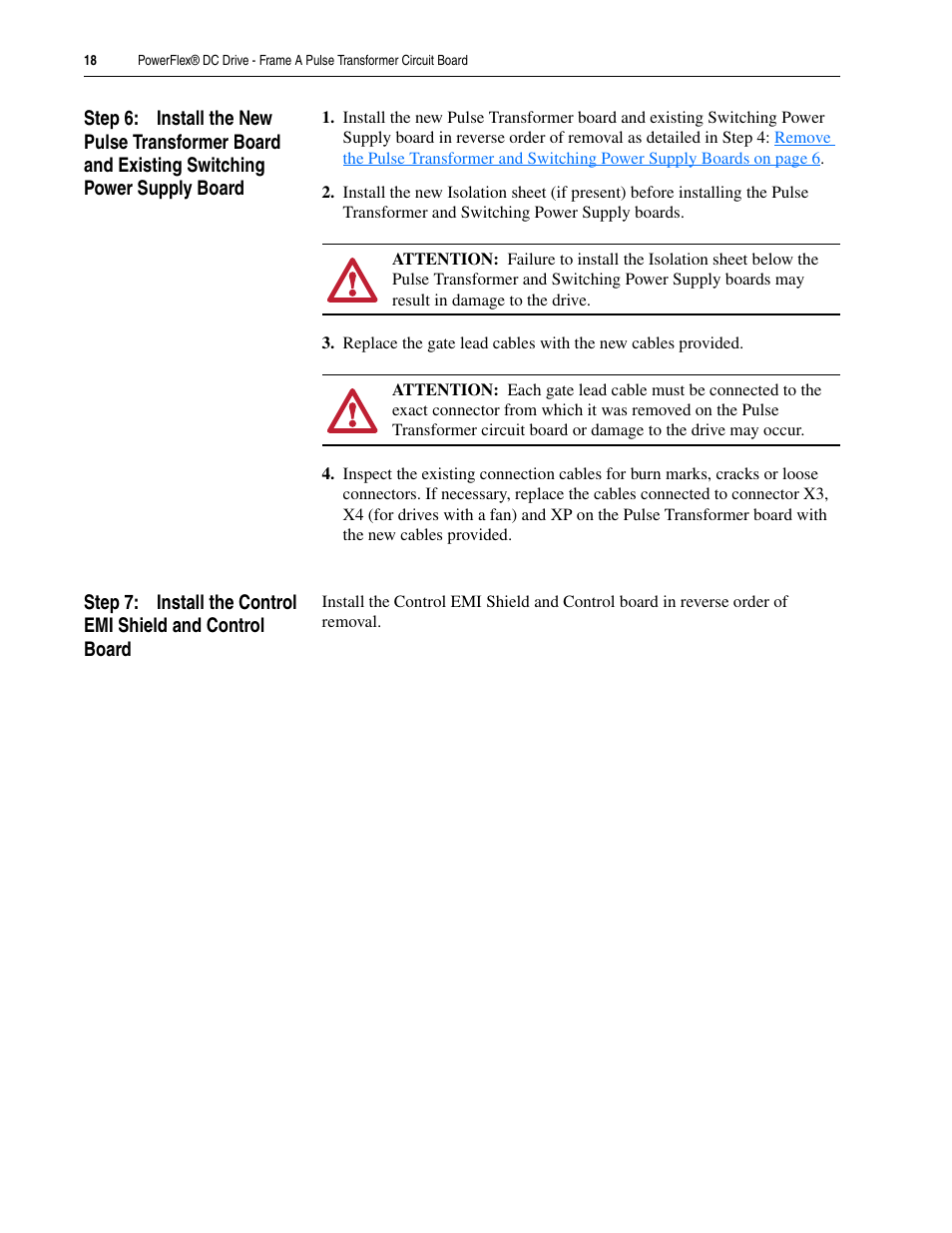 Rockwell Automation 20P PowerFlex DC Drive - Frame A Pulse Transformer Circuit Board User Manual | Page 18 / 20