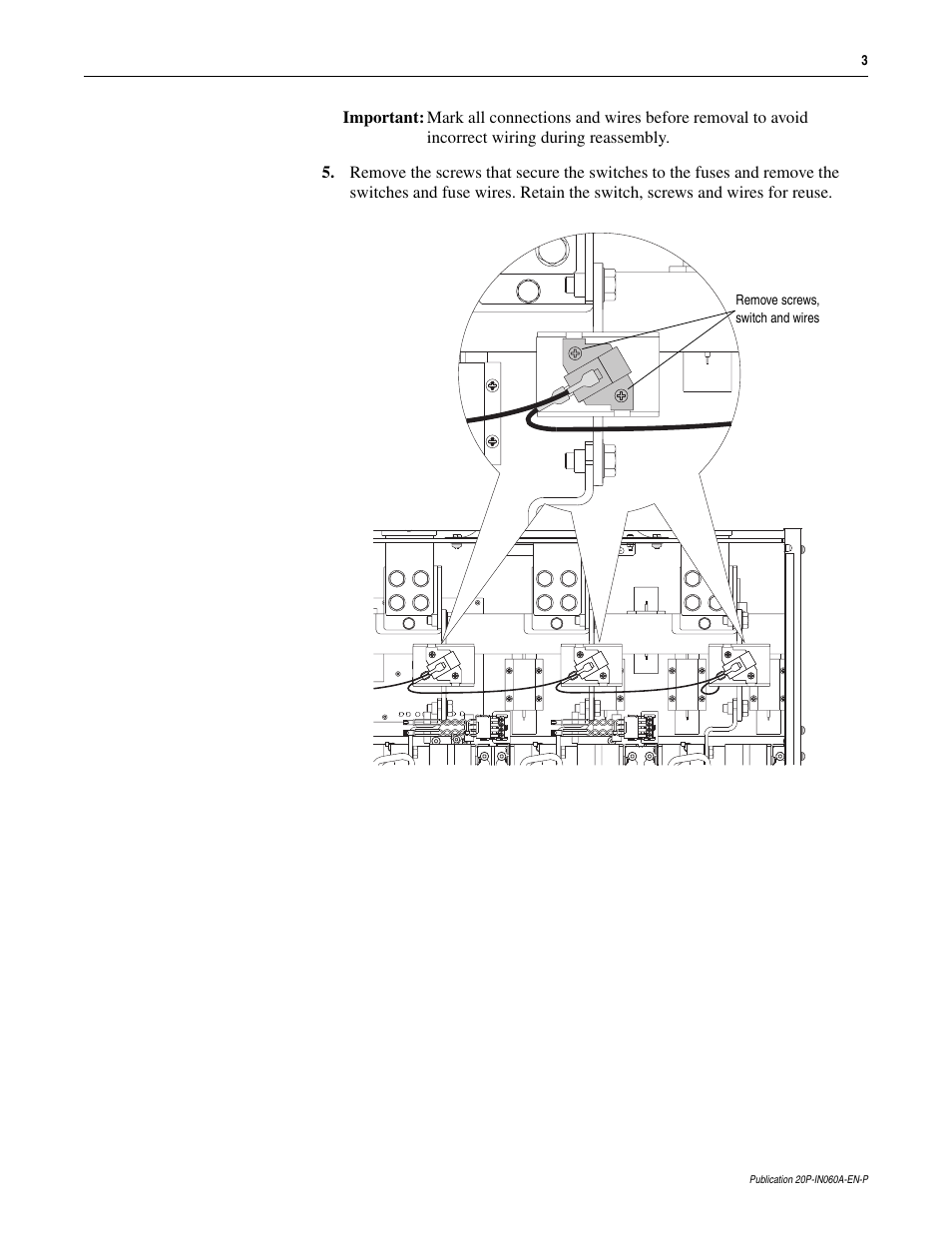 Rockwell Automation 20P PowerFlex DC Drive - Frame D Armature Leg Fuse Replacement User Manual | Page 3 / 4