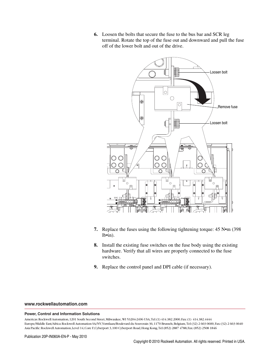 Rockwell Automation 20P PowerFlex DC Drive - Frame D Armature Leg Fuse Replacement User Manual | Page 4 / 4