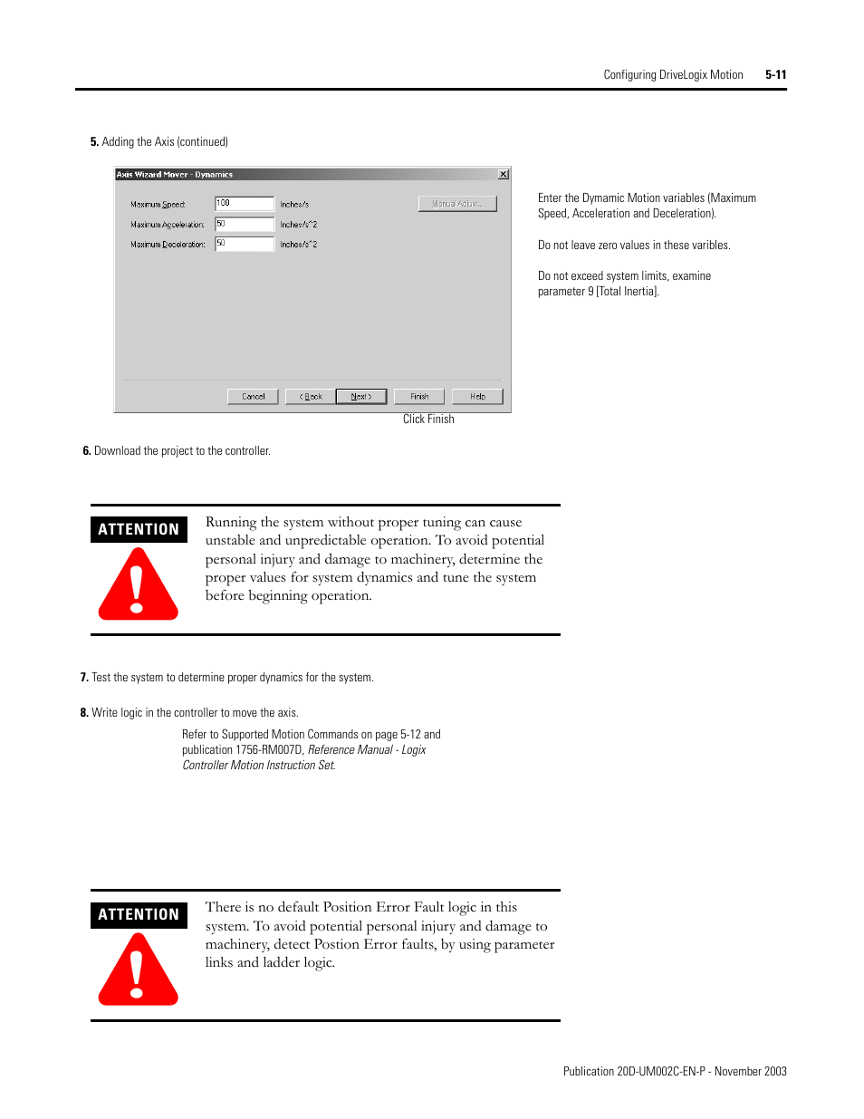 Rockwell Automation 5720 DriveLogix System User Manual | Page 115 / 263