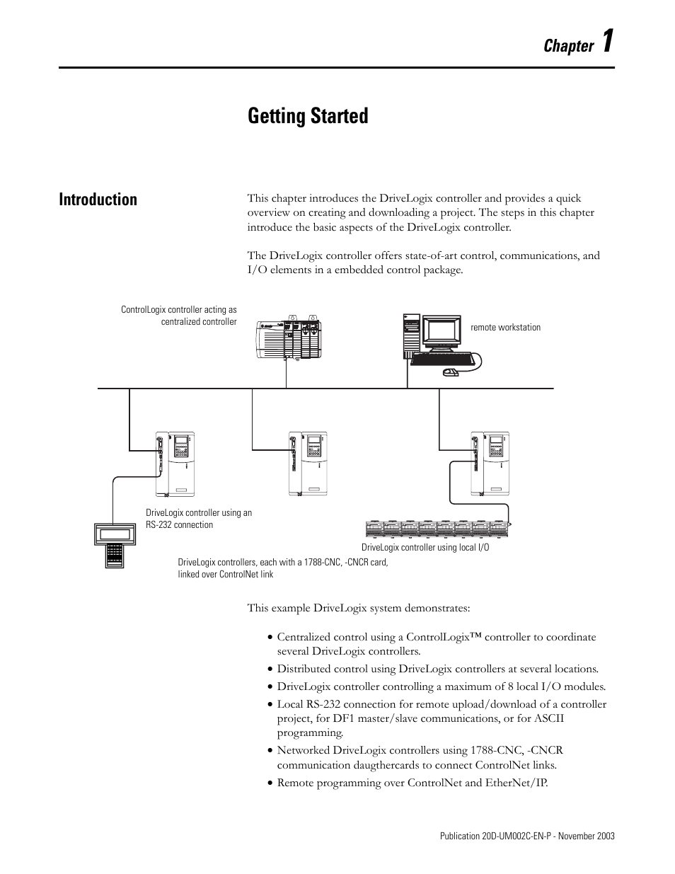 Chapter 1, Getting started, Introduction | Rockwell Automation 5720 DriveLogix System User Manual | Page 13 / 263