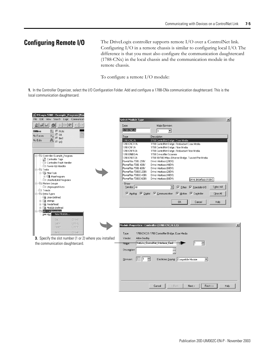 Configuring remote i/o | Rockwell Automation 5720 DriveLogix System User Manual | Page 151 / 263