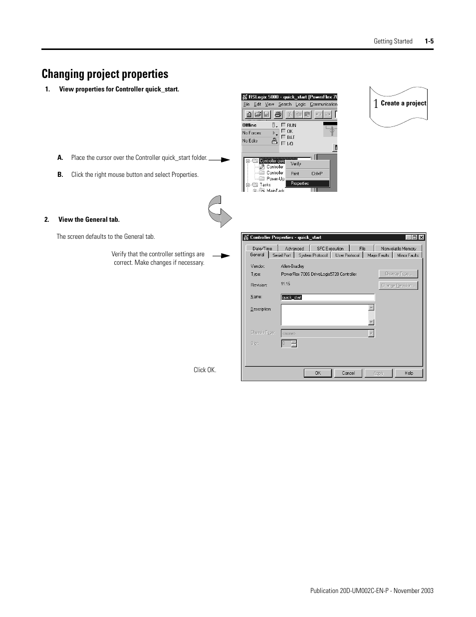 Changing project properties | Rockwell Automation 5720 DriveLogix System User Manual | Page 17 / 263
