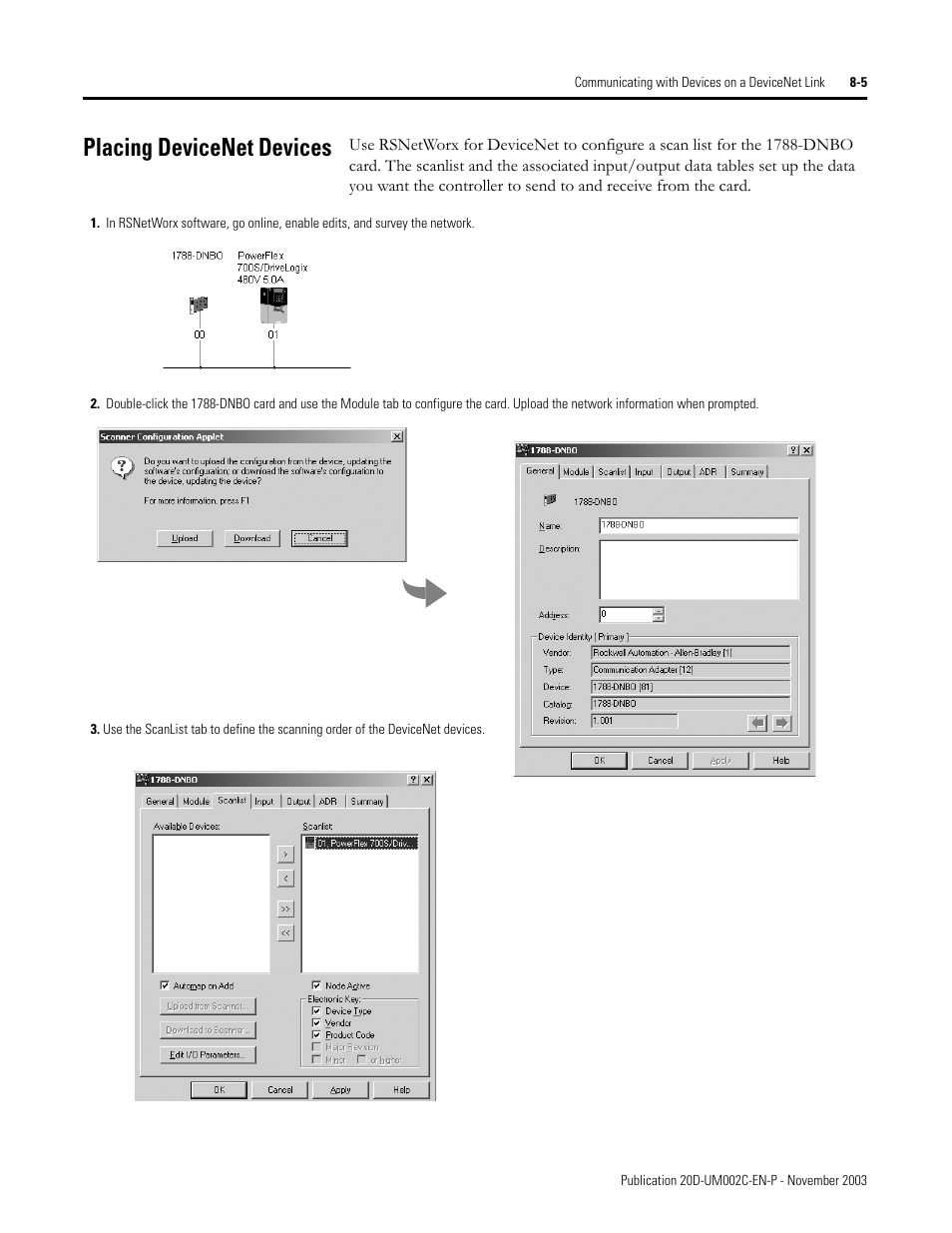 Placing devicenet devices | Rockwell Automation 5720 DriveLogix System User Manual | Page 185 / 263