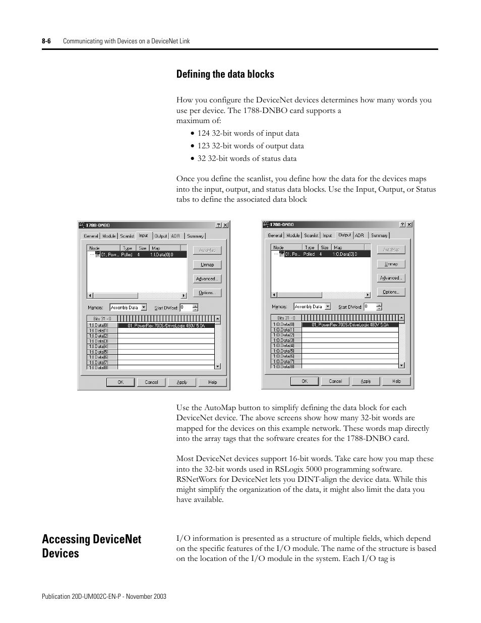 Accessing devicenet devices | Rockwell Automation 5720 DriveLogix System User Manual | Page 186 / 263