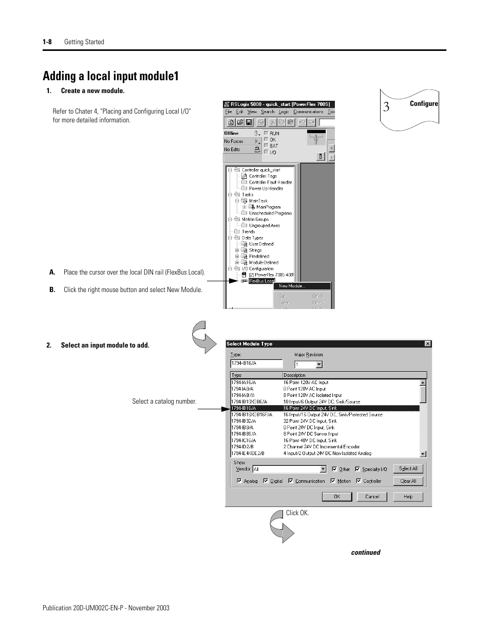 Adding a local input module1 | Rockwell Automation 5720 DriveLogix System User Manual | Page 20 / 263