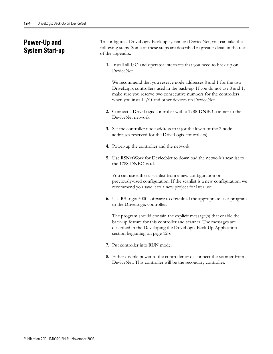 Power-up and system start-up | Rockwell Automation 5720 DriveLogix System User Manual | Page 228 / 263