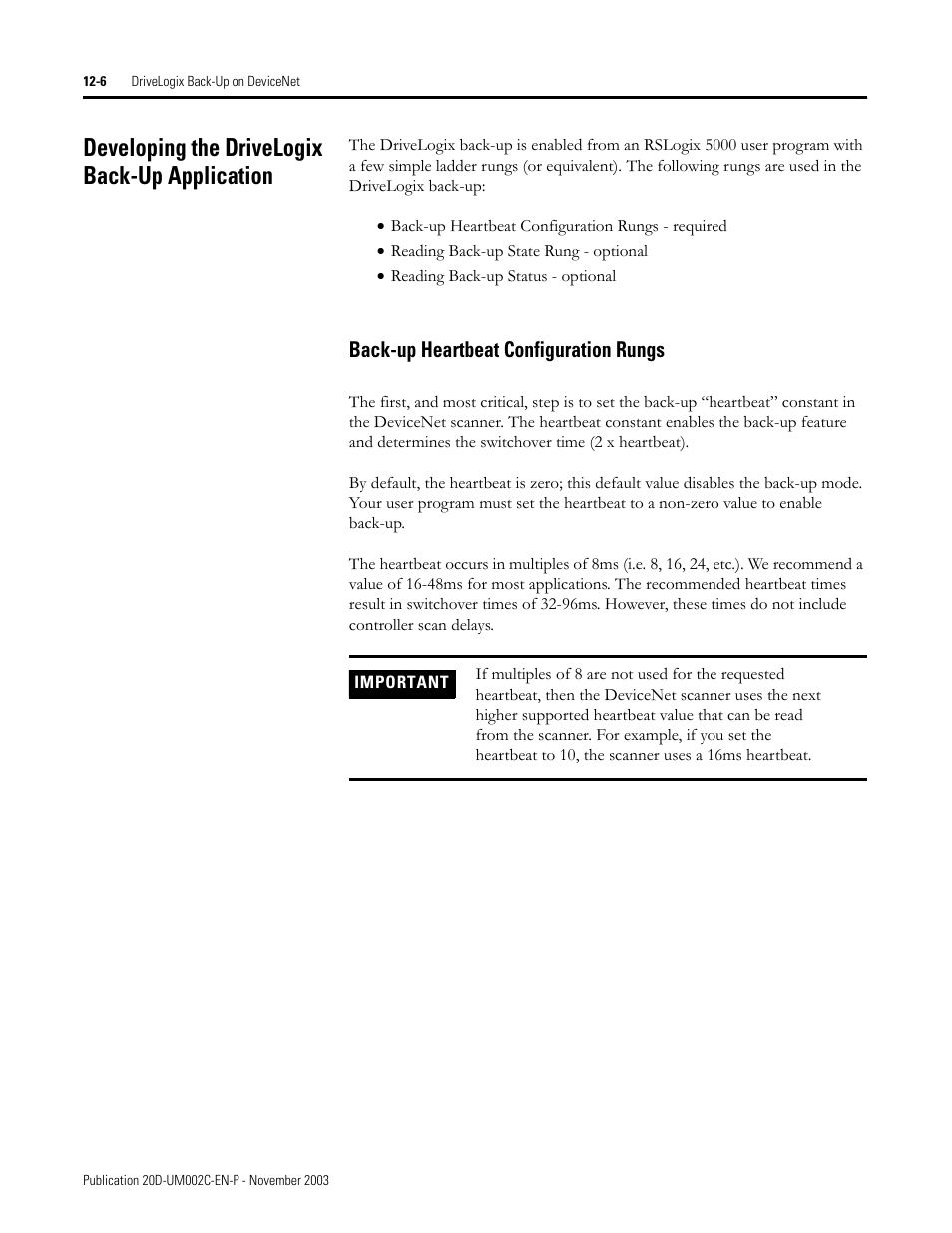 Developing the drivelogix back-up application | Rockwell Automation 5720 DriveLogix System User Manual | Page 230 / 263