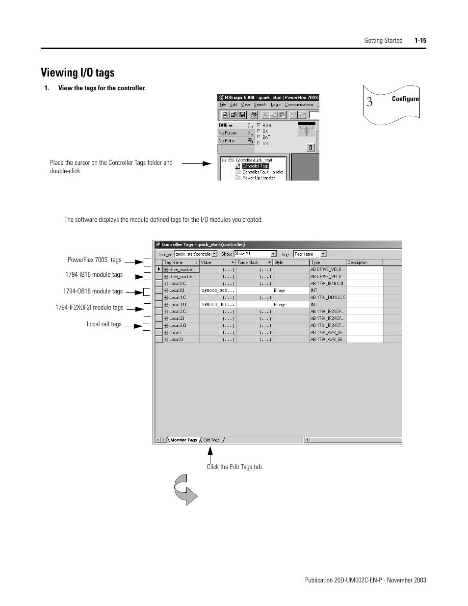 Viewing i/o tags | Rockwell Automation 5720 DriveLogix System User Manual | Page 27 / 263