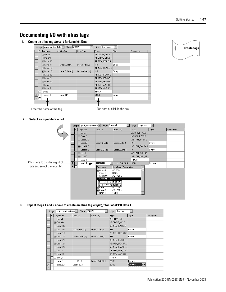 Documenting i/o with alias tags | Rockwell Automation 5720 DriveLogix System User Manual | Page 29 / 263