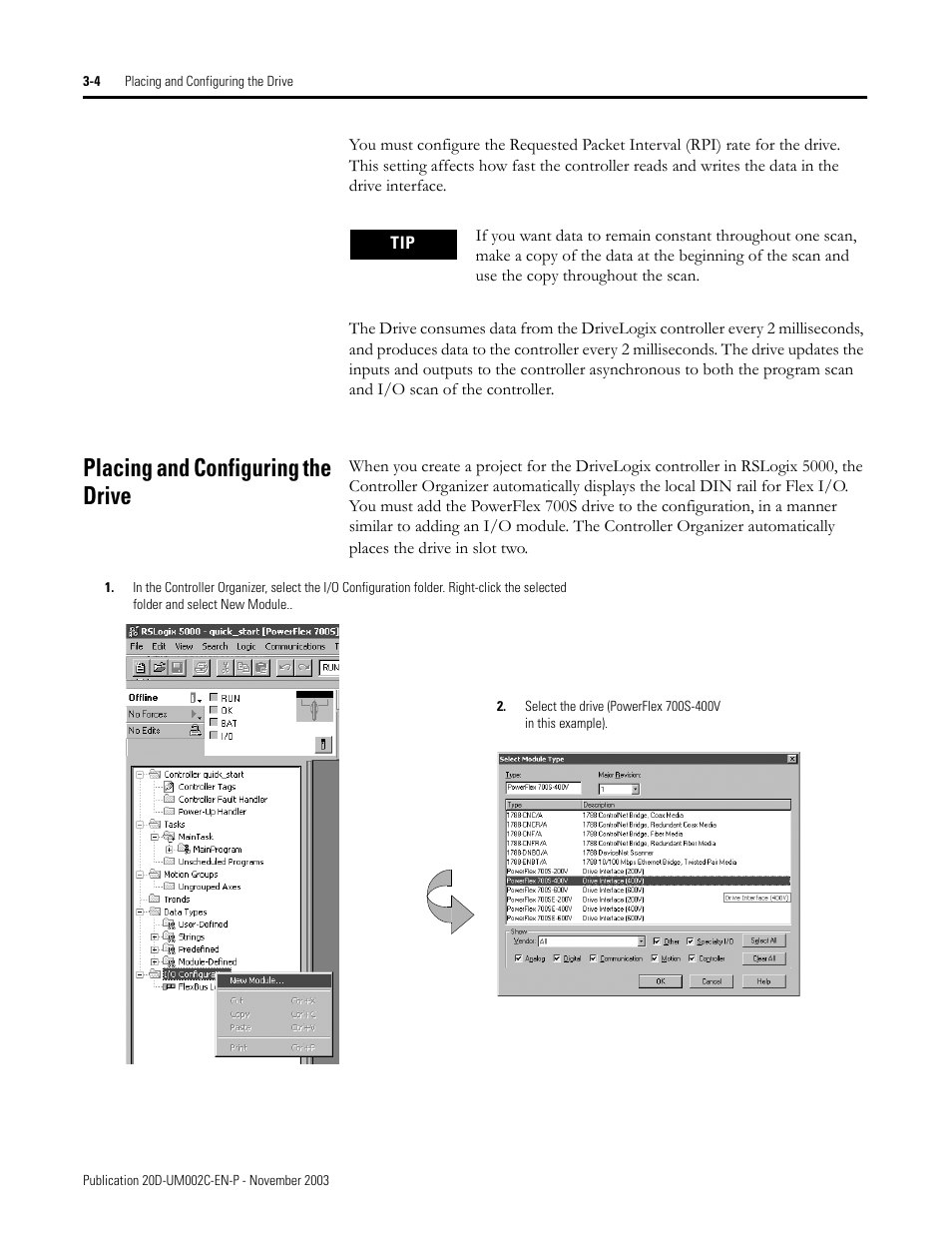 Placing and configuring the drive | Rockwell Automation 5720 DriveLogix System User Manual | Page 62 / 263