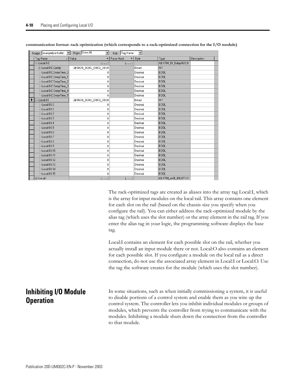 Inhibiting i/o module operation | Rockwell Automation 5720 DriveLogix System User Manual | Page 94 / 263