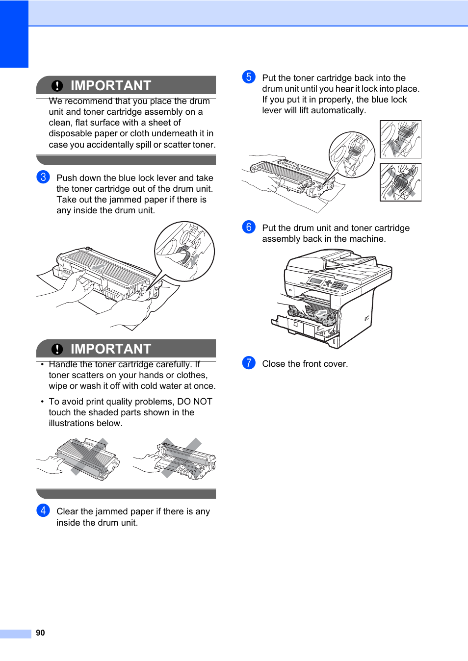 Important | Brother DCP-8085DN User Manual | Page 104 / 158