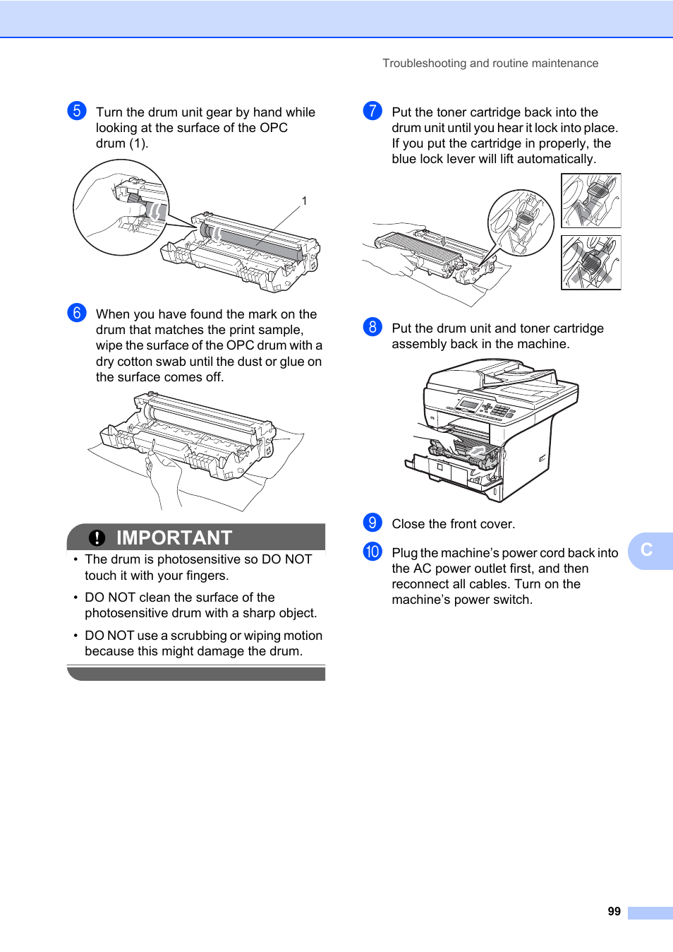 Important | Brother DCP-8085DN User Manual | Page 113 / 158