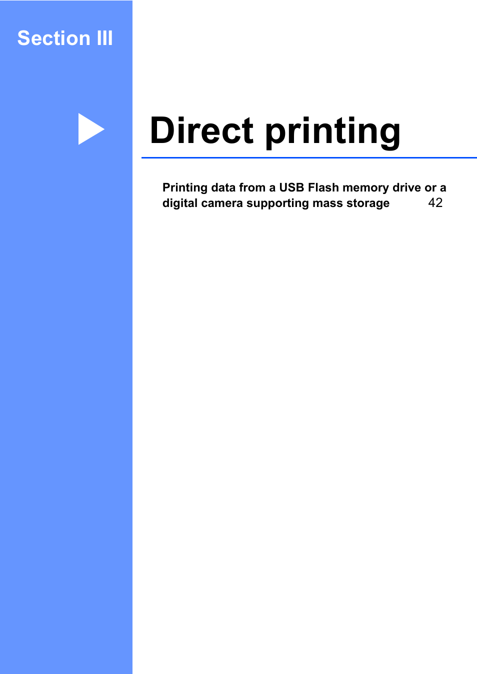 Section iii: direct printing, Section iii direct printing, Direct printing | Brother DCP-8085DN User Manual | Page 55 / 158