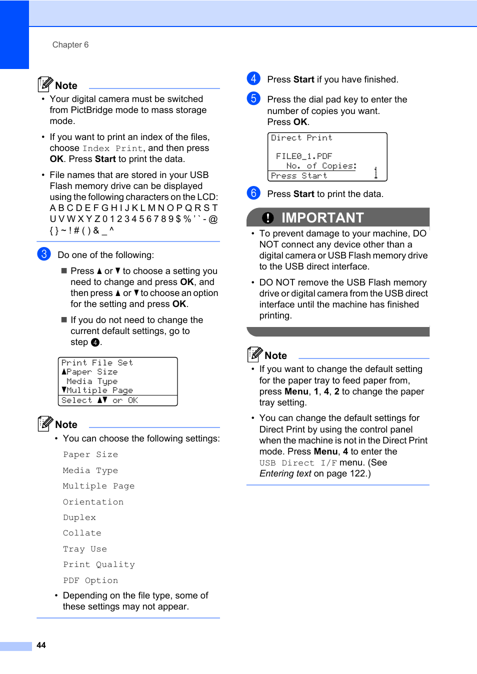 Important | Brother DCP-8085DN User Manual | Page 58 / 158