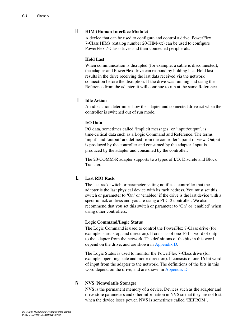 Rockwell Automation 20-COMM-R Remote I/O Adapter User Manual | Page 118 / 128