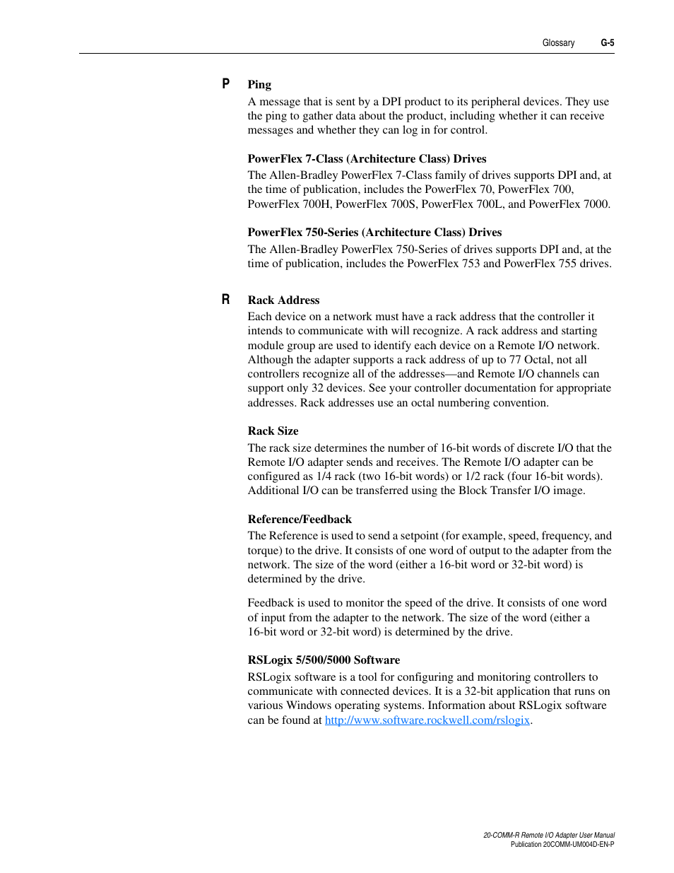 Rockwell Automation 20-COMM-R Remote I/O Adapter User Manual | Page 119 / 128
