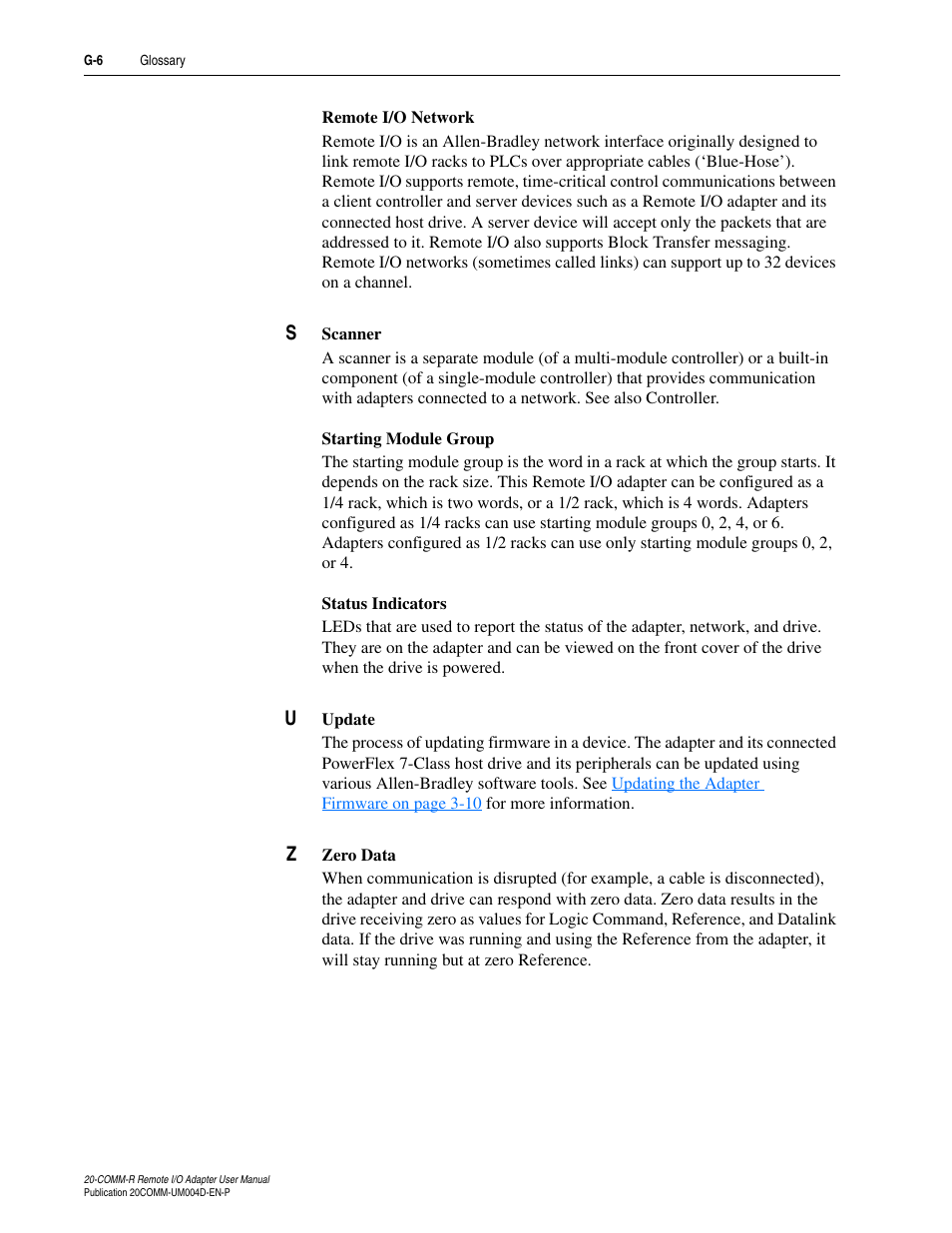 Rockwell Automation 20-COMM-R Remote I/O Adapter User Manual | Page 120 / 128
