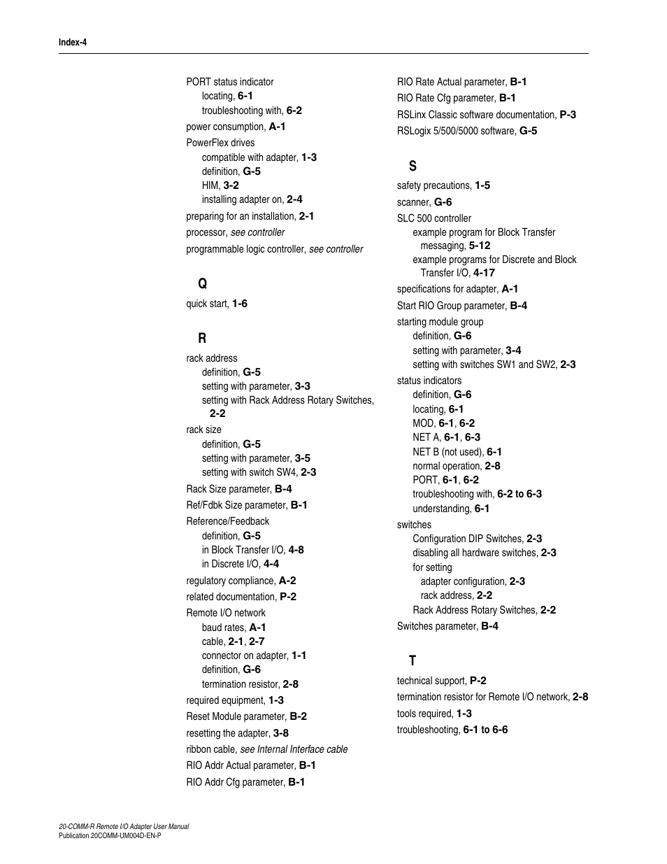 Rockwell Automation 20-COMM-R Remote I/O Adapter User Manual | Page 124 / 128