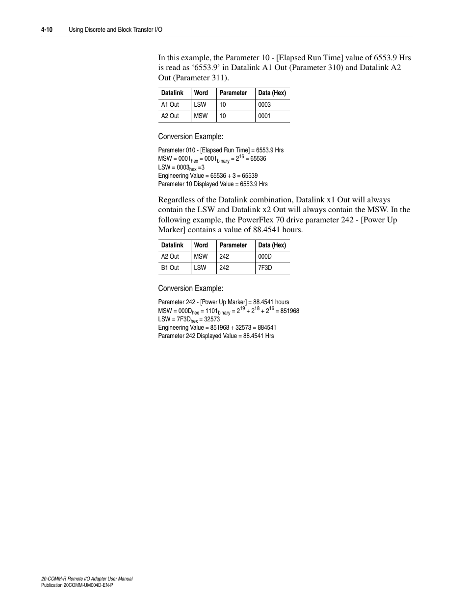 Rockwell Automation 20-COMM-R Remote I/O Adapter User Manual | Page 46 / 128