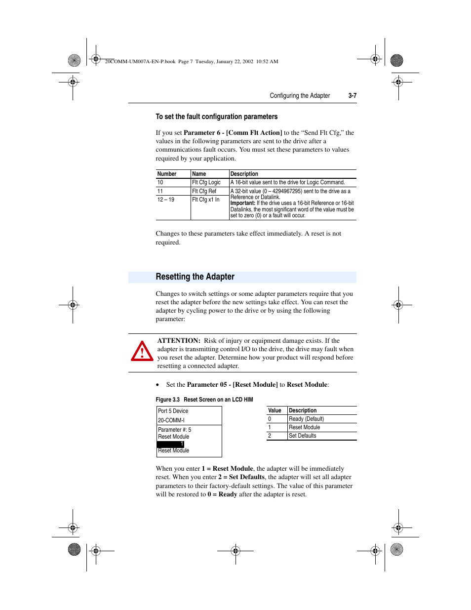 Resetting the adapter | Rockwell Automation 20-COMM-I Interbus Adapter User Manual | Page 29 / 118