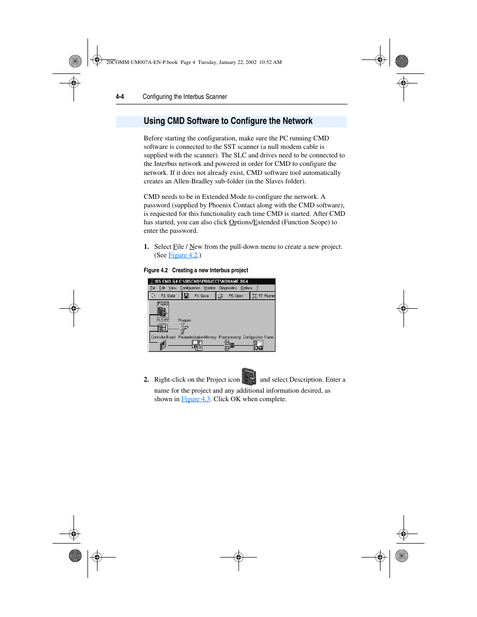 Using cmd software to configure the network | Rockwell Automation 20-COMM-I Interbus Adapter User Manual | Page 36 / 118